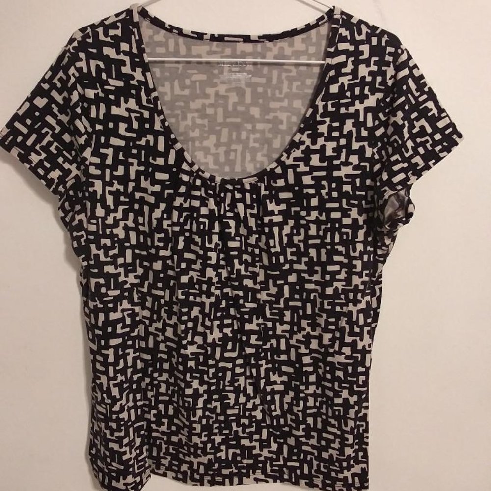 Merona XXL Black/Tan Short Sleeve Shirt
